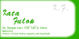 kata fulop business card